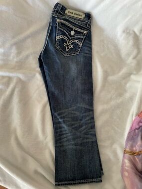 Rock Revival Dark Indigo capri with Embellished Back Pockets